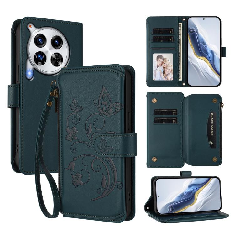 Butterfly Love Flower Multi-card Zipper Wallet Leather Phone Case, For Tecno Pop 6C, For Tecno Spark 10 Pro Magic, For Tecno Camon 30 Premier, For Tecno Pova 6 4G, For Tecno Pova 6 5G / 6 Pro 5G, For Tecno Camon 30 Pro 5G