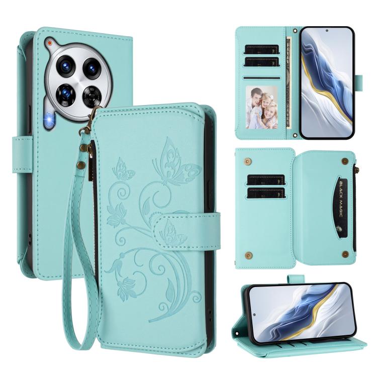 Butterfly Love Flower Multi-card Zipper Wallet Leather Phone Case, For Tecno Pop 6C, For Tecno Spark 10 Pro Magic, For Tecno Camon 30 Premier, For Tecno Pova 6 4G, For Tecno Pova 6 5G / 6 Pro 5G, For Tecno Camon 30 Pro 5G