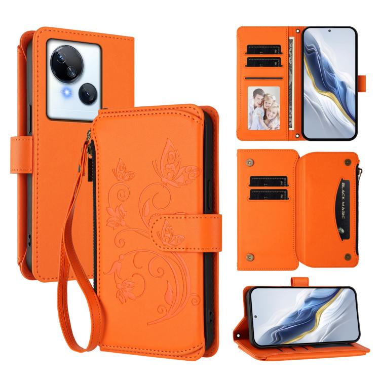 Butterfly Love Flower Multi-card Zipper Wallet Leather Phone Case, For Tecno Camon 20 Premier 5G, For Tecno Camon 20 Pro 5G, For Tecno Camon 20 4G / 20 Pro 4G, For Tecno Spark 10 5G, For Tecno Spark 10C / 10 4G, For Tecno Spark 10 Pro 4G / K17 4G