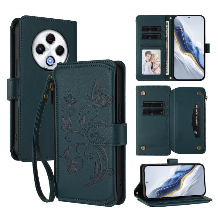 Butterfly Love Flower Multi-card Zipper Wallet Leather Phone Case, For Tecno Spark 30 Pro 4G, For Tecno Spark 30 5G / Pova 6 Neo 5G, For Tecno Spark 30 4G, For Tecno Spark GO 5G 2025 / Hot 60i 4G, For Tecno Spark 30C 4G, For Tecno Spark 20 Pro 5G