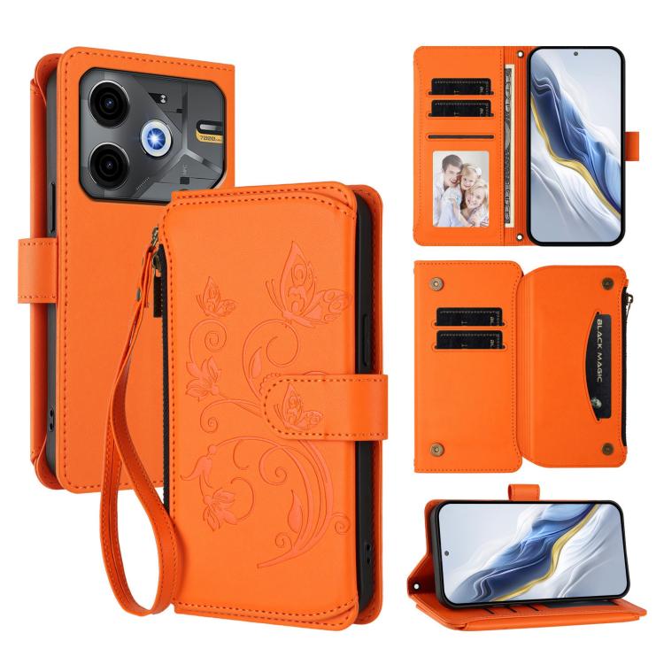 Butterfly Love Flower Multi-card Zipper Wallet Leather Phone Case, For Tecno Spark 30 Pro 4G, For Tecno Spark 30 5G / Pova 6 Neo 5G, For Tecno Spark 30 4G, For Tecno Spark GO 5G 2025 / Hot 60i 4G, For Tecno Spark 30C 4G, For Tecno Spark 20 Pro 5G