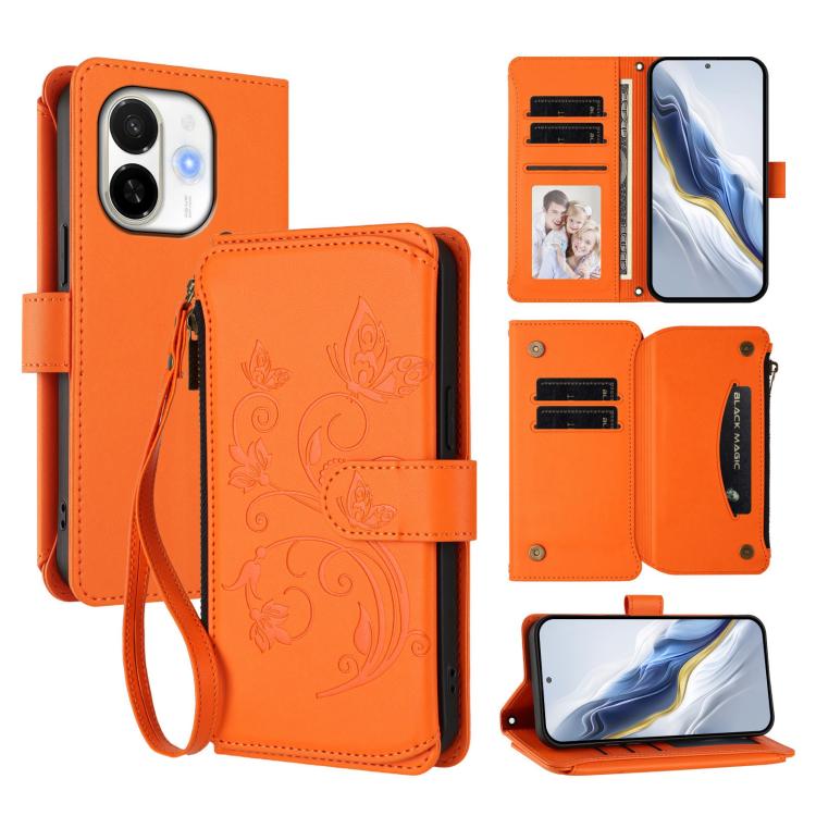 Butterfly Love Flower Multi-card Zipper Wallet Leather Phone Case, For Tecno Spark GO 2025 / 1S, For Tecno Camon 40 Pro 5G, For Tecno Camon 40 Premier, For Tecno Camon 40 4G, For Tecno Spark 30C 5G / Pop 9 5G, For Tecno Camon 30S / 30S Pro