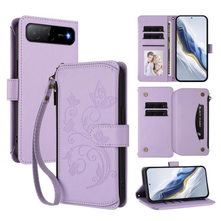 Butterfly Love Flower Multi-card Zipper Wallet Leather Phone Case, For Tecno Spark 30 Pro 4G, For Tecno Spark 30 5G / Pova 6 Neo 5G, For Tecno Spark 30 4G, For Tecno Spark GO 5G 2025 / Hot 60i 4G, For Tecno Spark 30C 4G, For Tecno Spark 20 Pro 5G