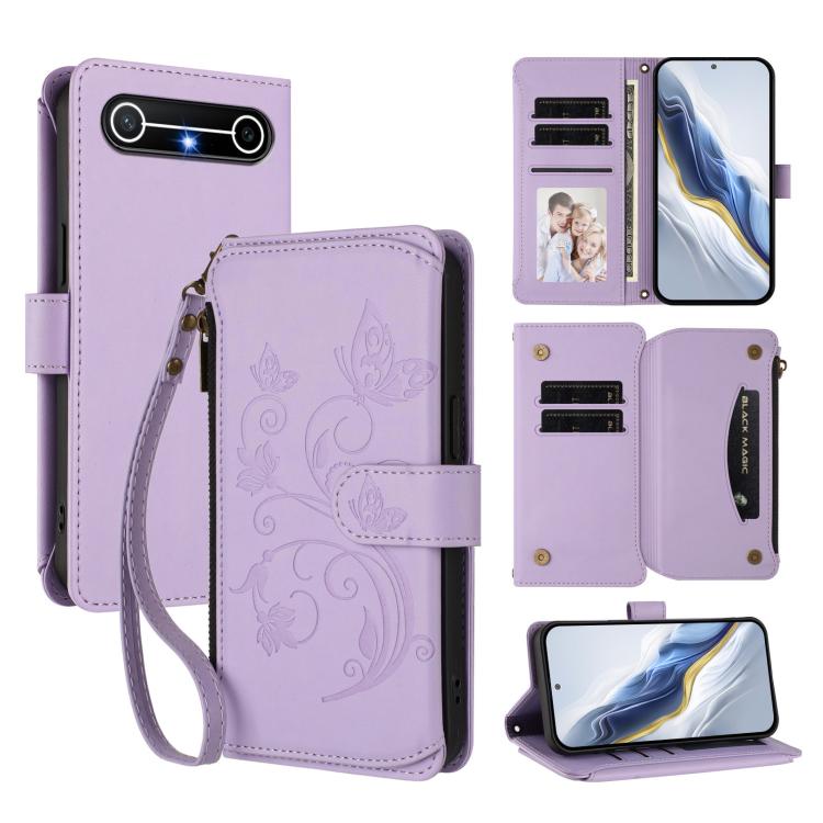 Butterfly Love Flower Multi-card Zipper Wallet Leather Phone Case, For Tecno Camon 50 Pro 4G, For Tecno Camon 50 4G, For Tecno Spark Slim 5G, For Tecno Camon 40 Pro 4G, For Tecno Spark 40 4G, For Tecno Pova 7 4G