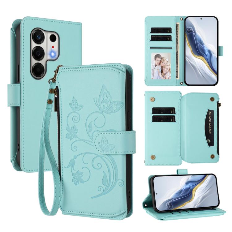Butterfly Love Flower Multi-card Zipper Wallet Leather Phone Case, For Tecno Camon 50 Pro 4G, For Tecno Camon 50 4G, For Tecno Spark Slim 5G, For Tecno Camon 40 Pro 4G, For Tecno Spark 40 4G, For Tecno Pova 7 4G