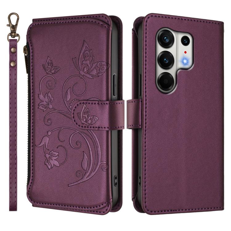 Butterfly Love Flower Multi-card Zipper Wallet Leather Phone Case, For Tecno Camon 50 Pro 4G, For Tecno Camon 50 4G, For Tecno Spark Slim 5G, For Tecno Camon 40 Pro 4G, For Tecno Spark 40 4G, For Tecno Pova 7 4G