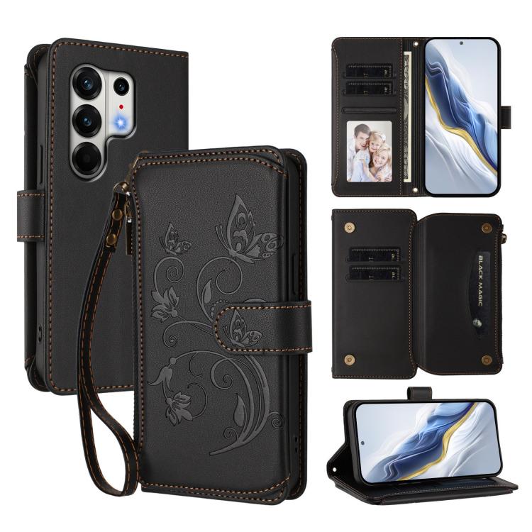 Butterfly Love Flower Multi-card Zipper Wallet Leather Phone Case, For Tecno Camon 50 Pro 4G, For Tecno Camon 50 4G, For Tecno Spark Slim 5G, For Tecno Camon 40 Pro 4G, For Tecno Spark 40 4G, For Tecno Pova 7 4G