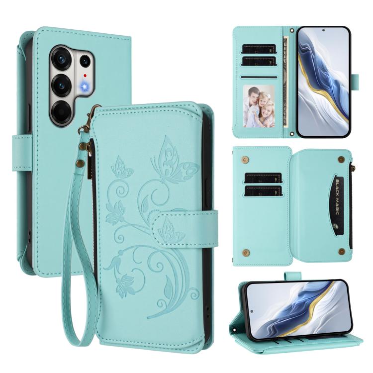 Butterfly Love Flower Multi-card Zipper Wallet Leather Phone Case, For Tecno Camon 50 Pro 4G, For Tecno Camon 50 4G, For Tecno Spark Slim 5G, For Tecno Camon 40 Pro 4G, For Tecno Spark 40 4G, For Tecno Pova 7 4G