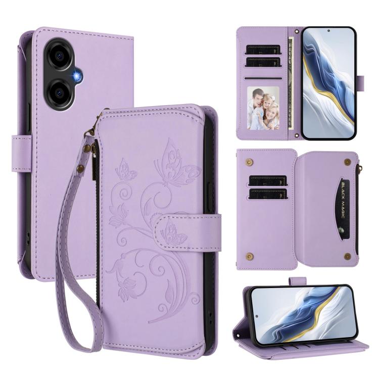 Butterfly Love Flower Multi-card Zipper Wallet Leather Phone Case, For BLU G95, For BLU Bold N4, For BLU Bold K10 / G54, For BLU G64, For BLU Bold K50, For BLU C9