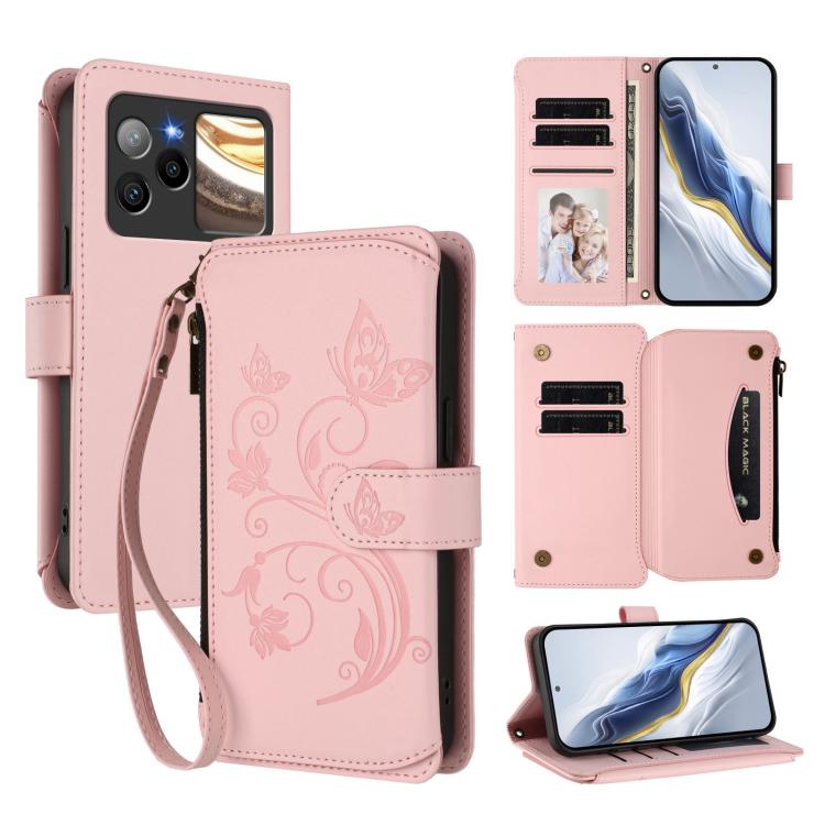 Butterfly Love Flower Multi-card Zipper Wallet Leather Phone Case, For BLU G95, For BLU Bold N4, For BLU Bold K10 / G54, For BLU G64, For BLU Bold K50, For BLU C9