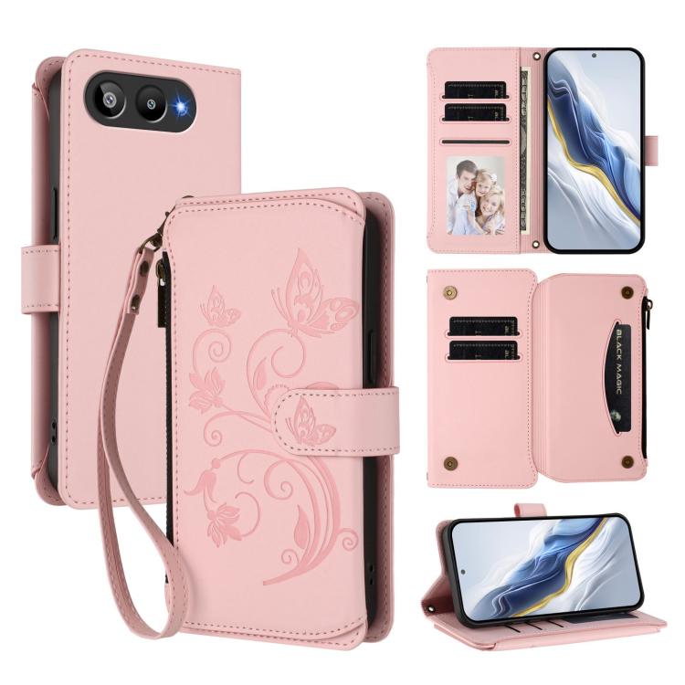 Butterfly Love Flower Multi-card Zipper Wallet Leather Phone Case, For BLU G95, For BLU Bold N4, For BLU Bold K10 / G54, For BLU G64, For BLU Bold K50, For BLU C9