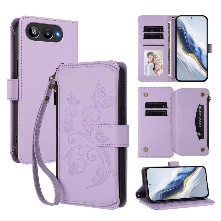 Butterfly Love Flower Multi-card Zipper Wallet Leather Phone Case, For BLU G95, For BLU Bold N4, For BLU Bold K10 / G54, For BLU G64, For BLU Bold K50, For BLU C9