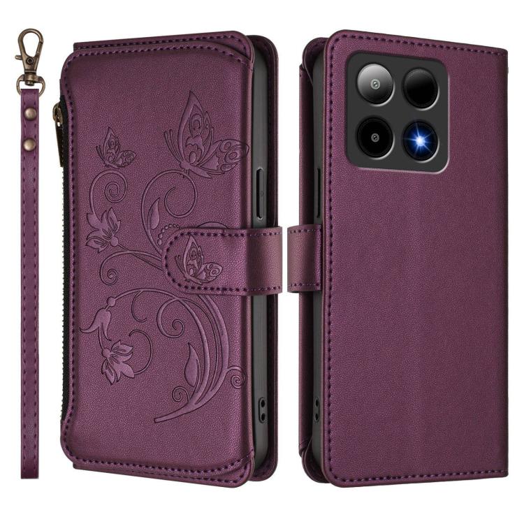 Butterfly Love Flower Multi-card Zipper Wallet Leather Phone Case, For Boost Mobile Summit 5G, For Boost Mobile Celero 5G+ 2024 / 3+ 5G, For Boost Mobile Celero 5G 2024 / 3 5G, For Boost Mobile Celero 5G SC / SN339D