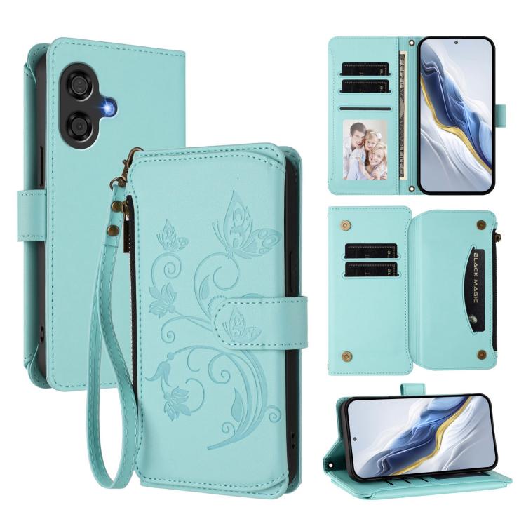 Butterfly Love Flower Multi-card Zipper Wallet Leather Phone Case, For Coolpad C16, For Coolpad X100, For Coolpad Cool 40i