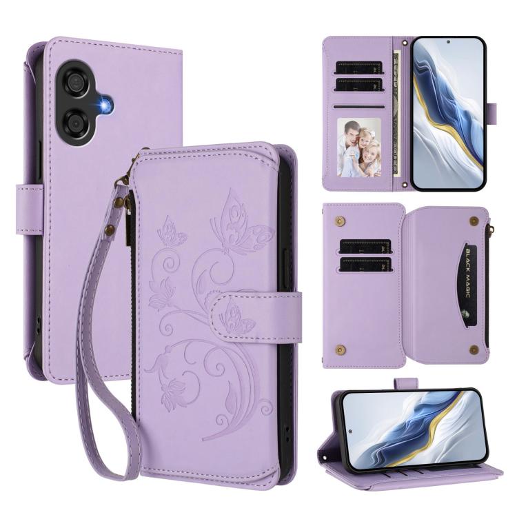 Butterfly Love Flower Multi-card Zipper Wallet Leather Phone Case, For Coolpad C16, For Coolpad X100, For Coolpad Cool 40i
