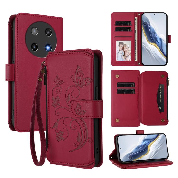 Butterfly Love Flower Multi-card Zipper Wallet Leather Phone Case, For Coolpad C16, For Coolpad X100, For Coolpad Cool 40i