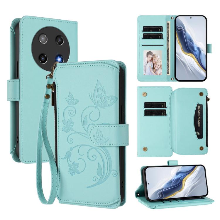 Butterfly Love Flower Multi-card Zipper Wallet Leather Phone Case, For Coolpad C16, For Coolpad X100, For Coolpad Cool 40i