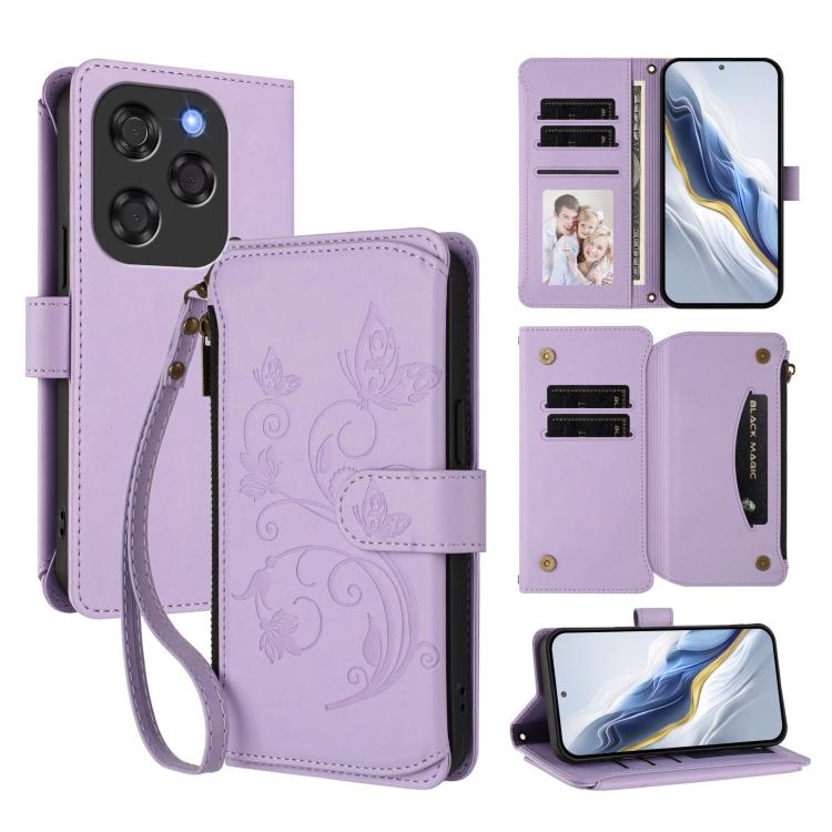 Butterfly Love Flower Multi-card Zipper Wallet Leather Phone Case, For Coolpad C16, For Coolpad X100, For Coolpad Cool 40i