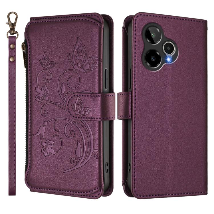Butterfly Love Flower Multi-card Zipper Wallet Leather Phone Case, For Cricket Icon 7 5G / Plus 2026, For Cricket Magic 2 5G/ AT&T Propel 2 5G, For Cricket Debut S3, For Cricket Icon 6 / AT&T Verge SL219A, For Cricket Outlast 5G 2024
