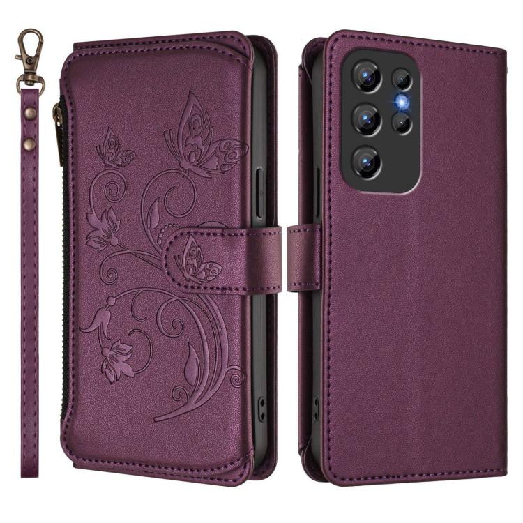 Butterfly Love Flower Multi-card Zipper Wallet Leather Phone Case, For Oukitel C1 Pro / C1, For Oukitel C65 Pro / C65, For Oukitel C58 / C58 Pro, For Oukitel C57S / C57 / C57 Pro, For Oukitel C53, For Oukitel C50