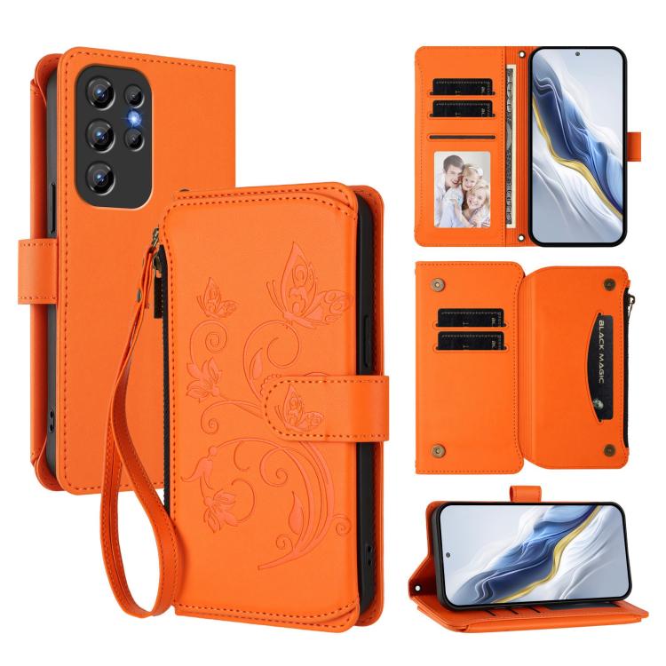 Butterfly Love Flower Multi-card Zipper Wallet Leather Phone Case, For Oukitel C1 Pro / C1, For Oukitel C65 Pro / C65, For Oukitel C58 / C58 Pro, For Oukitel C57S / C57 / C57 Pro, For Oukitel C53, For Oukitel C50