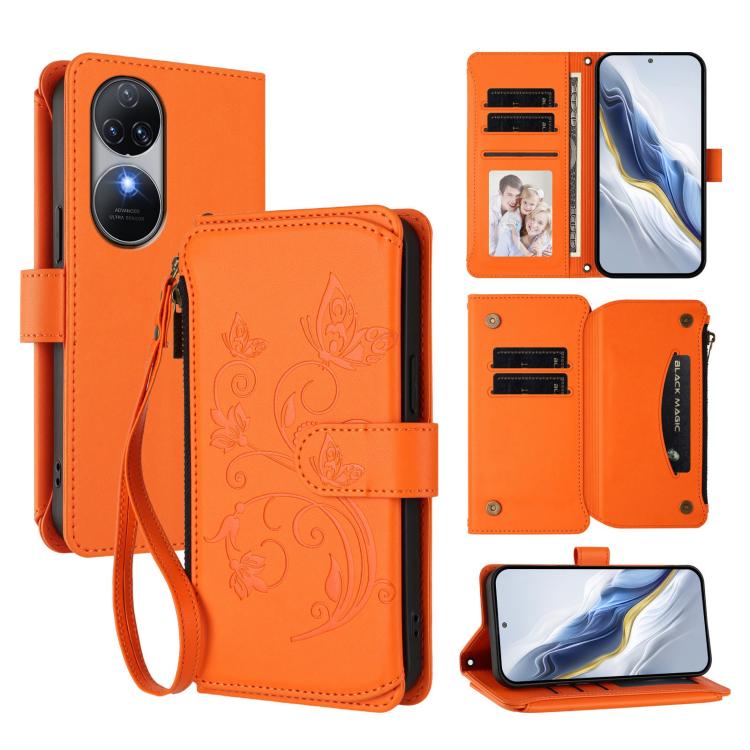 Butterfly Love Flower Multi-card Zipper Wallet Leather Phone Case, For Oukitel C37, For Oukitel C51, For Oukitel C38, For Oukitel C35, For Oukitel C33