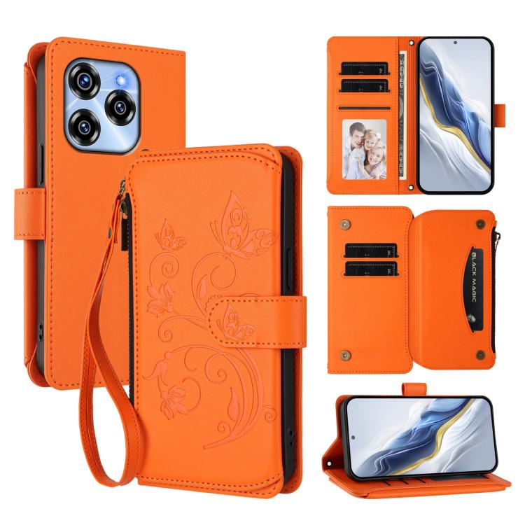 Butterfly Love Flower Multi-card Zipper Wallet Leather Phone Case, For Oukitel C1 Pro / C1, For Oukitel C65 Pro / C65, For Oukitel C58 / C58 Pro, For Oukitel C57S / C57 / C57 Pro, For Oukitel C53, For Oukitel C50