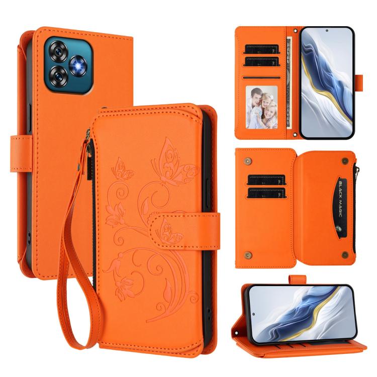 Butterfly Love Flower Multi-card Zipper Wallet Leather Phone Case, For Oukitel C1 Pro / C1, For Oukitel C65 Pro / C65, For Oukitel C58 / C58 Pro, For Oukitel C57S / C57 / C57 Pro, For Oukitel C53, For Oukitel C50
