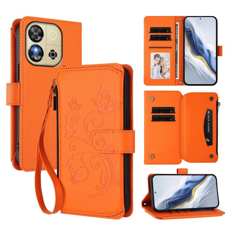 Butterfly Love Flower Multi-card Zipper Wallet Leather Phone Case, For Oukitel C1 Pro / C1, For Oukitel C65 Pro / C65, For Oukitel C58 / C58 Pro, For Oukitel C57S / C57 / C57 Pro, For Oukitel C53, For Oukitel C50