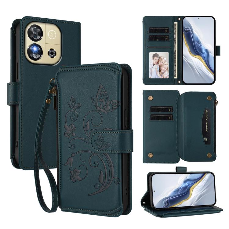 Butterfly Love Flower Multi-card Zipper Wallet Leather Phone Case, For Oukitel C1 Pro / C1, For Oukitel C65 Pro / C65, For Oukitel C58 / C58 Pro, For Oukitel C57S / C57 / C57 Pro, For Oukitel C53, For Oukitel C50