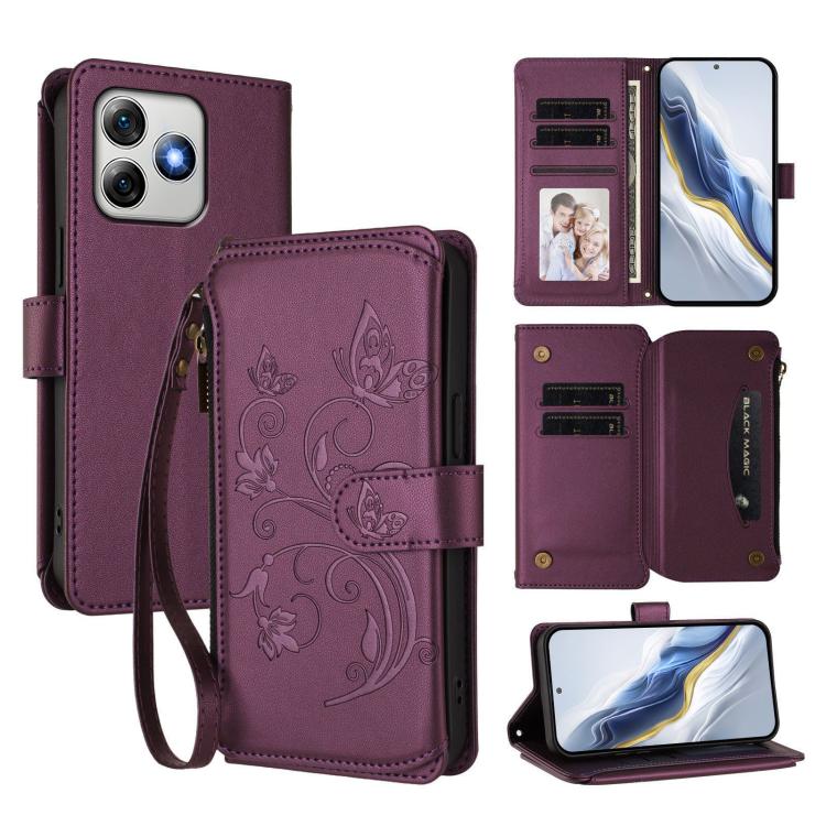 Butterfly Love Flower Multi-card Zipper Wallet Leather Phone Case, For Ulefone Note 21, For Ulefone Note 18 Ultra / Note 18 Pro, For Ulefone Note 20 Pro, For Ulefone Note 19, For Ulefone Note 17 Pro, For Ulefone Note 16 Pro