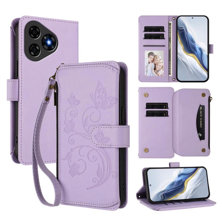 Butterfly Love Flower Multi-card Zipper Wallet Leather Phone Case, For Ulefone Note 21, For Ulefone Note 18 Ultra / Note 18 Pro, For Ulefone Note 20 Pro, For Ulefone Note 19, For Ulefone Note 17 Pro, For Ulefone Note 16 Pro