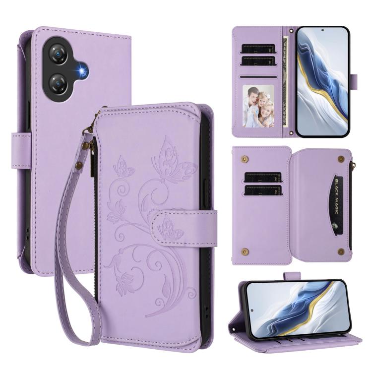 Butterfly Love Flower Multi-card Zipper Wallet Leather Phone Case, For Ulefone Note 21, For Ulefone Note 18 Ultra / Note 18 Pro, For Ulefone Note 20 Pro, For Ulefone Note 19, For Ulefone Note 17 Pro, For Ulefone Note 16 Pro