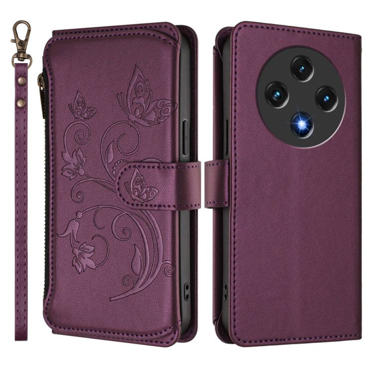 Butterfly Love Flower Multi-card Zipper Wallet Leather Phone Case, For Umidigi G100, For Umidigi Note 100, For Umidigi Note 90, For Umidigi A15 / A15C / A15T, For Umidigi G9 5G, For Umidigi Bison X20