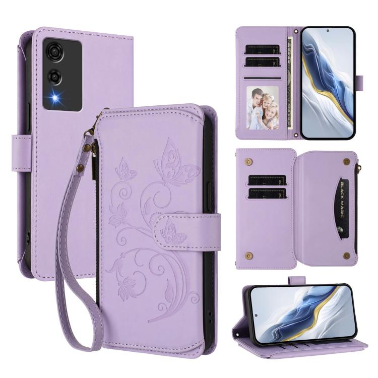 Butterfly Love Flower Multi-card Zipper Wallet Leather Phone Case, For Cubot A40, For Cubot P90, For Cubot A30, For Cubot A20, For Cubot Max 5, For Cubot A10