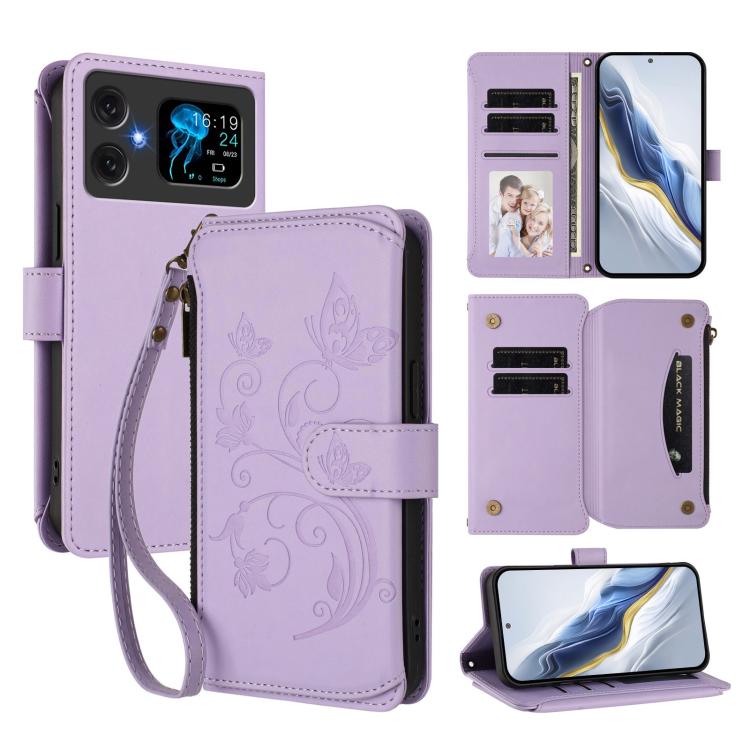Butterfly Love Flower Multi-card Zipper Wallet Leather Phone Case, For Cubot A40, For Cubot P90, For Cubot A30, For Cubot A20, For Cubot Max 5, For Cubot A10