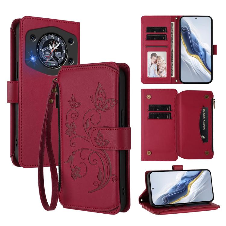Butterfly Love Flower Multi-card Zipper Wallet Leather Phone Case, For Cubot A40, For Cubot P90, For Cubot A30, For Cubot A20, For Cubot Max 5, For Cubot A10