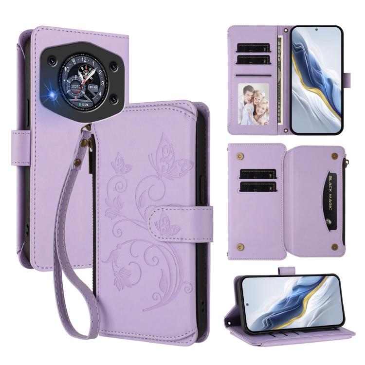 Butterfly Love Flower Multi-card Zipper Wallet Leather Phone Case, For Cubot A40, For Cubot P90, For Cubot A30, For Cubot A20, For Cubot Max 5, For Cubot A10