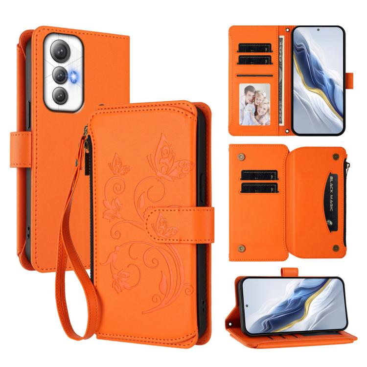 Butterfly Love Flower Multi-card Zipper Wallet Leather Phone Case, For Cubot A40, For Cubot P90, For Cubot A30, For Cubot A20, For Cubot Max 5, For Cubot A10