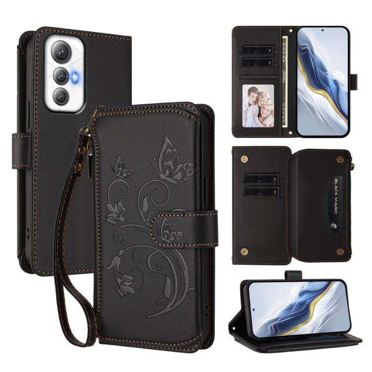 Butterfly Love Flower Multi-card Zipper Wallet Leather Phone Case, For Cubot A40, For Cubot P90, For Cubot A30, For Cubot A20, For Cubot Max 5, For Cubot A10