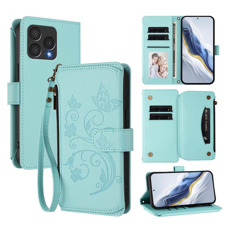 Butterfly Love Flower Multi-card Zipper Wallet Leather Phone Case, For Cubot A40, For Cubot P90, For Cubot A30, For Cubot A20, For Cubot Max 5, For Cubot A10