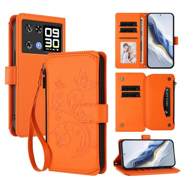 Butterfly Love Flower Multi-card Zipper Wallet Leather Phone Case, For Cubot A40, For Cubot P90, For Cubot A30, For Cubot A20, For Cubot Max 5, For Cubot A10