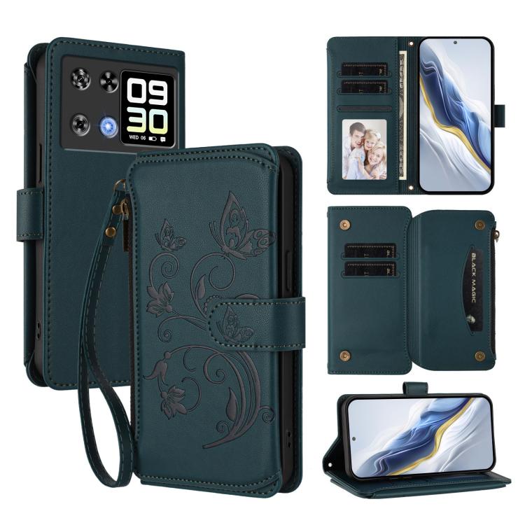 Butterfly Love Flower Multi-card Zipper Wallet Leather Phone Case, For Cubot A40, For Cubot P90, For Cubot A30, For Cubot A20, For Cubot Max 5, For Cubot A10