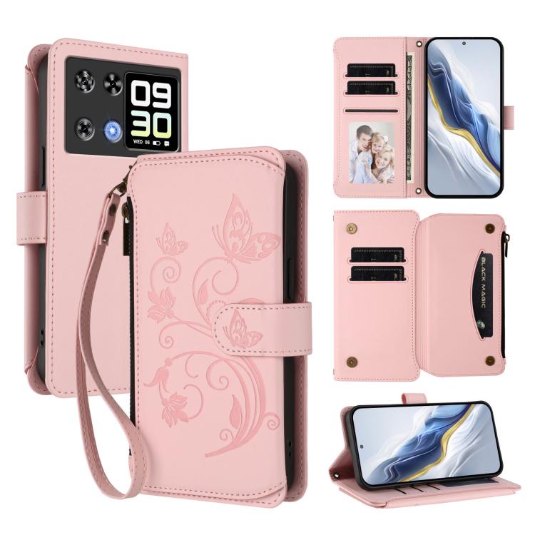 Butterfly Love Flower Multi-card Zipper Wallet Leather Phone Case, For Cubot A40, For Cubot P90, For Cubot A30, For Cubot A20, For Cubot Max 5, For Cubot A10