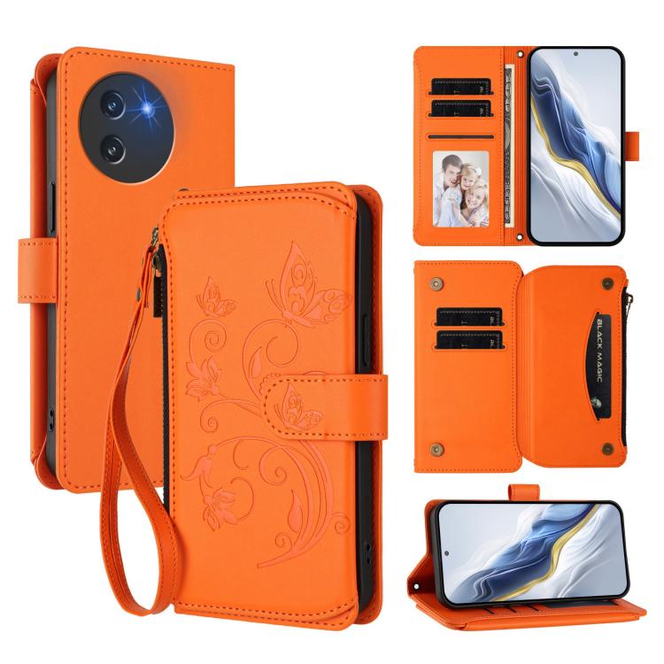 Butterfly Love Flower Multi-card Zipper Wallet Leather Phone Case, For Doogee Note 56 / Note 56 Pro, For Doogee N60 Pro, For Doogee Note 59 / Note 59 Pro, For Doogee Note 58 / Note 58 Pro, For Doogee Blade GT, For Doogee N55 / N55 Plus