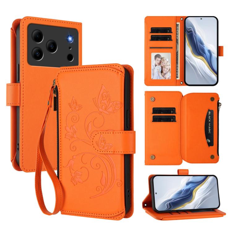 Butterfly Love Flower Multi-card Zipper Wallet Leather Phone Case, For Doogee Note 56 / Note 56 Pro, For Doogee N60 Pro, For Doogee Note 59 / Note 59 Pro, For Doogee Note 58 / Note 58 Pro, For Doogee Blade GT, For Doogee N55 / N55 Plus