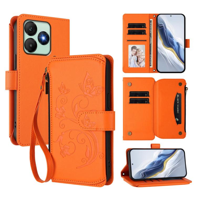 Butterfly Love Flower Multi-card Zipper Wallet Leather Phone Case, For Wiko T60 / Cubot P80, For Wiko T20