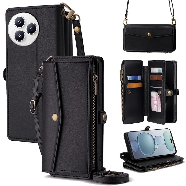 Zipper Wallet Side Buckle Crossbody Lanyard Leather Phone Case, For Redmi A7 Pro 171mm / Poco C85x 5G, For Redmi Turbo 5 Max 5G / Poco X8 Pro Max 5G, For Redmi Turbo 5 5G / Poco X8 Pro 5G, For Redmi K90 Pro Max 5G / Poco F8 Ultra                       ...