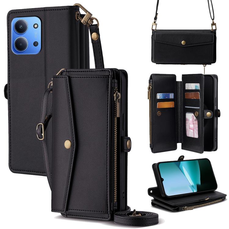 Zipper Wallet Side Buckle Crossbody Lanyard Leather Phone Case, For Redmi A7 Pro 171mm / Poco C85x 5G, For Redmi Turbo 5 Max 5G / Poco X8 Pro Max 5G, For Redmi Turbo 5 5G / Poco X8 Pro 5G, For Redmi K90 Pro Max 5G / Poco F8 Ultra                       ...