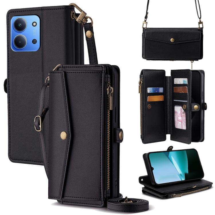 Zipper Wallet Side Buckle Crossbody Lanyard Leather Phone Case, For Redmi A7 Pro 171mm / Poco C85x 5G, For Redmi Turbo 5 Max 5G / Poco X8 Pro Max 5G, For Redmi Turbo 5 5G / Poco X8 Pro 5G, For Redmi K90 Pro Max 5G / Poco F8 Ultra                       ...
